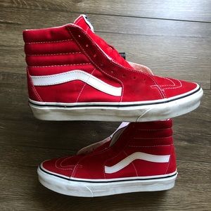 Vans SK8-HI Sneakers Racing Red Suede Sz 8.5